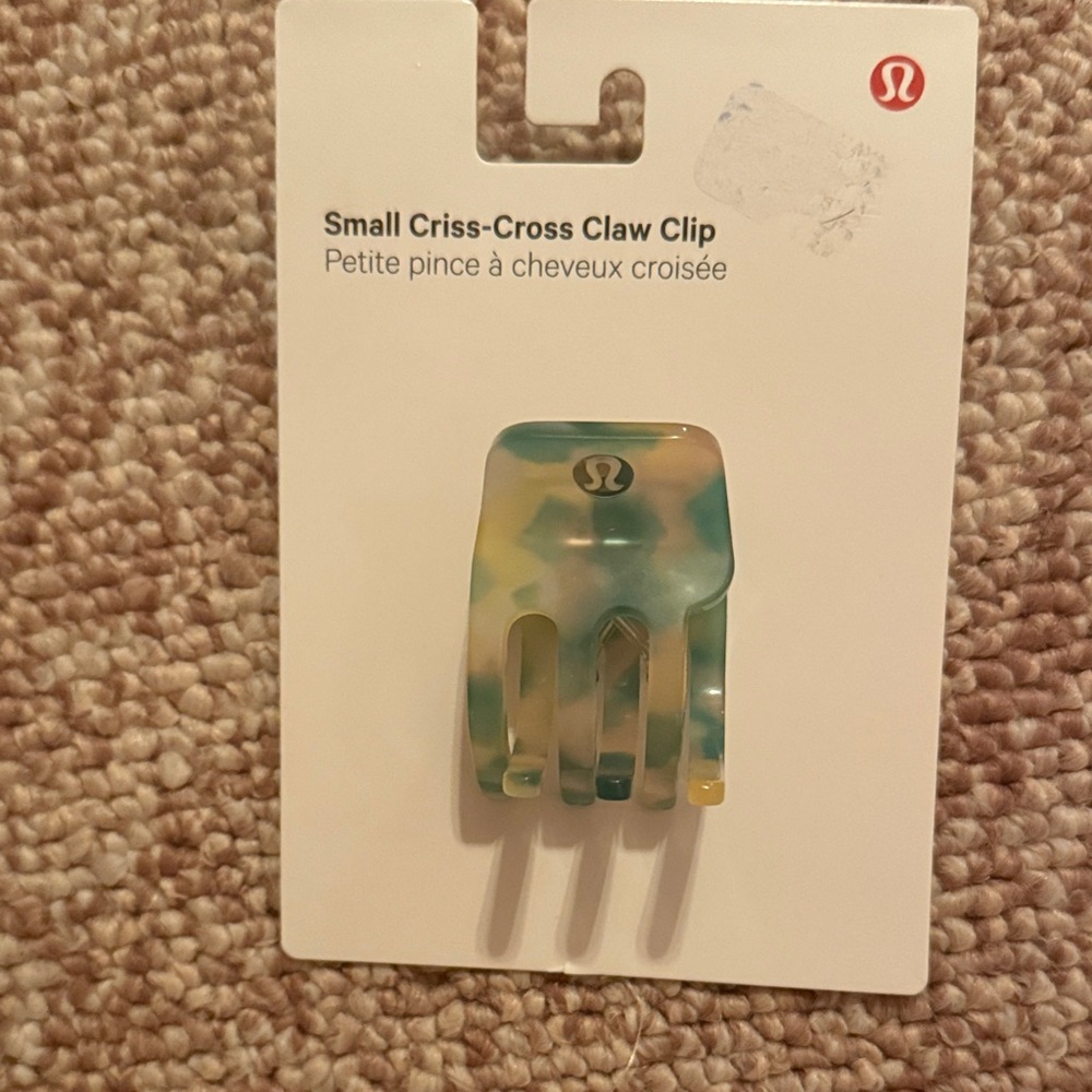 Lululemon Athletica Small Criss-Cross Claw Clip - Blue and Yellow